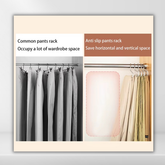 Hanging Pants Rack for Closet – Space-Saving & Foldable Organizer for a Serene Wardrobe