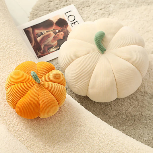 Soft cotton pumpkin-shaped cushion for living room or bedroom seasonal décor