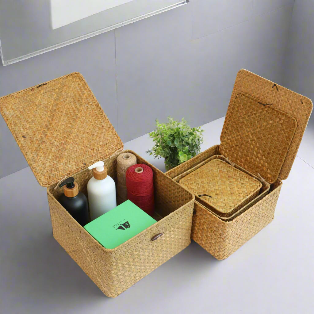 Storage baskets for shelves