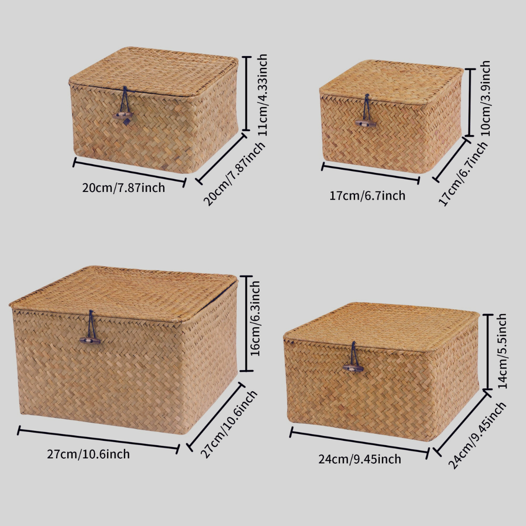 storage baskets with lid