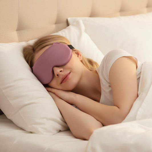 3D contoured sleep mask for stress relief and deep sleep with light blocking design