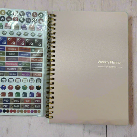Undated 52-Week A5 Notebook with Goals, Habits & To-Do Lists – Cute & Calming Design