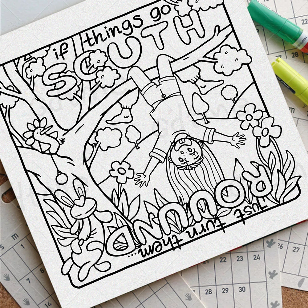 Stop Overthinking Coloring Book 24 Pages