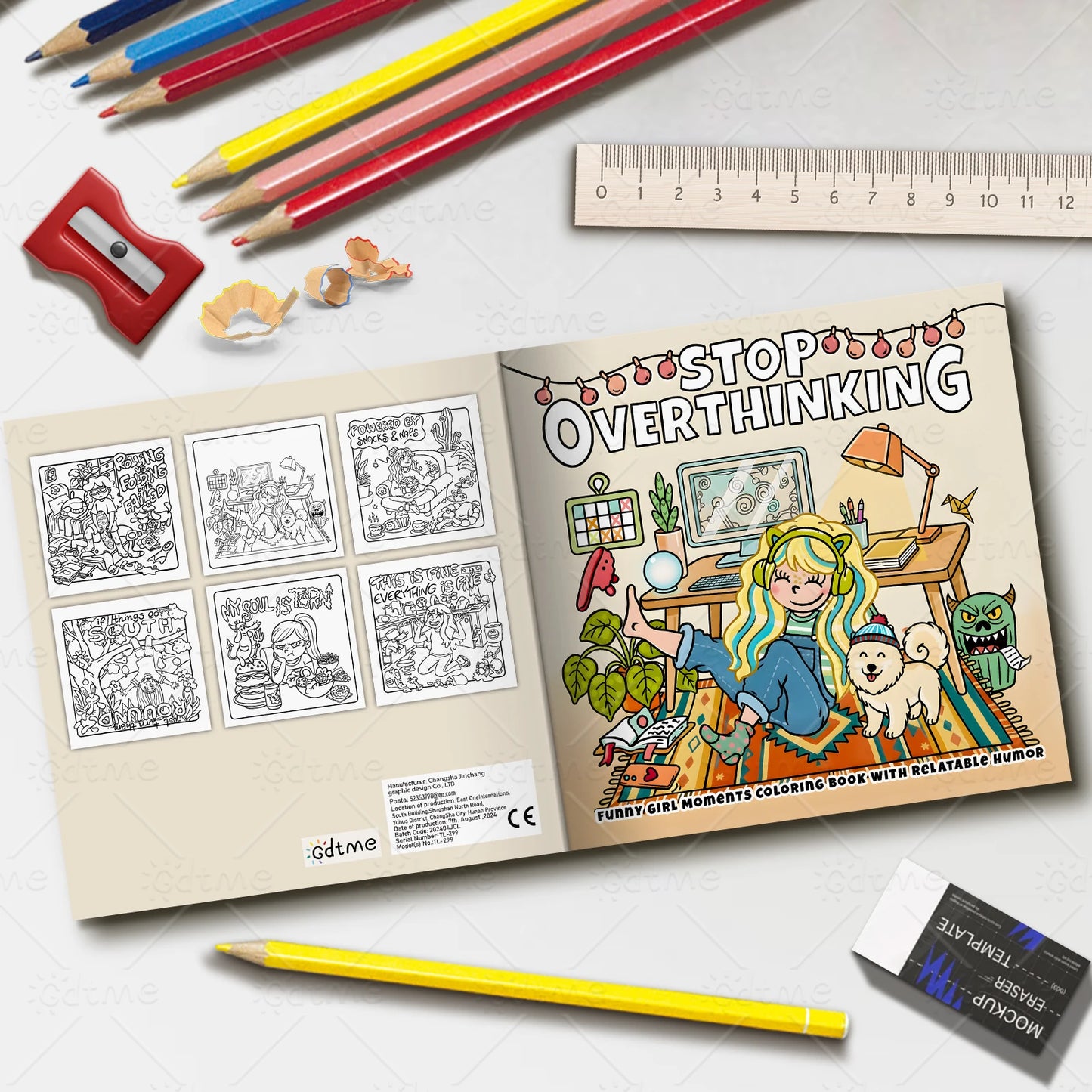 Stop Overthinking Coloring Book 24 Pages