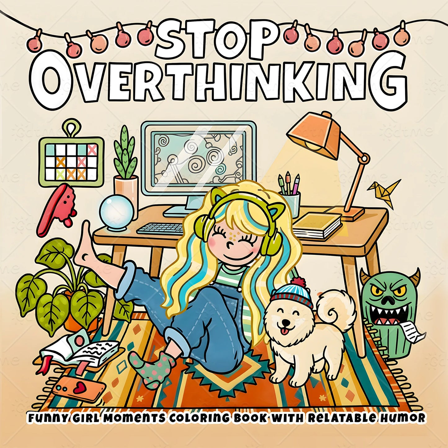 Stop Overthinking Coloring Book 24 Pages