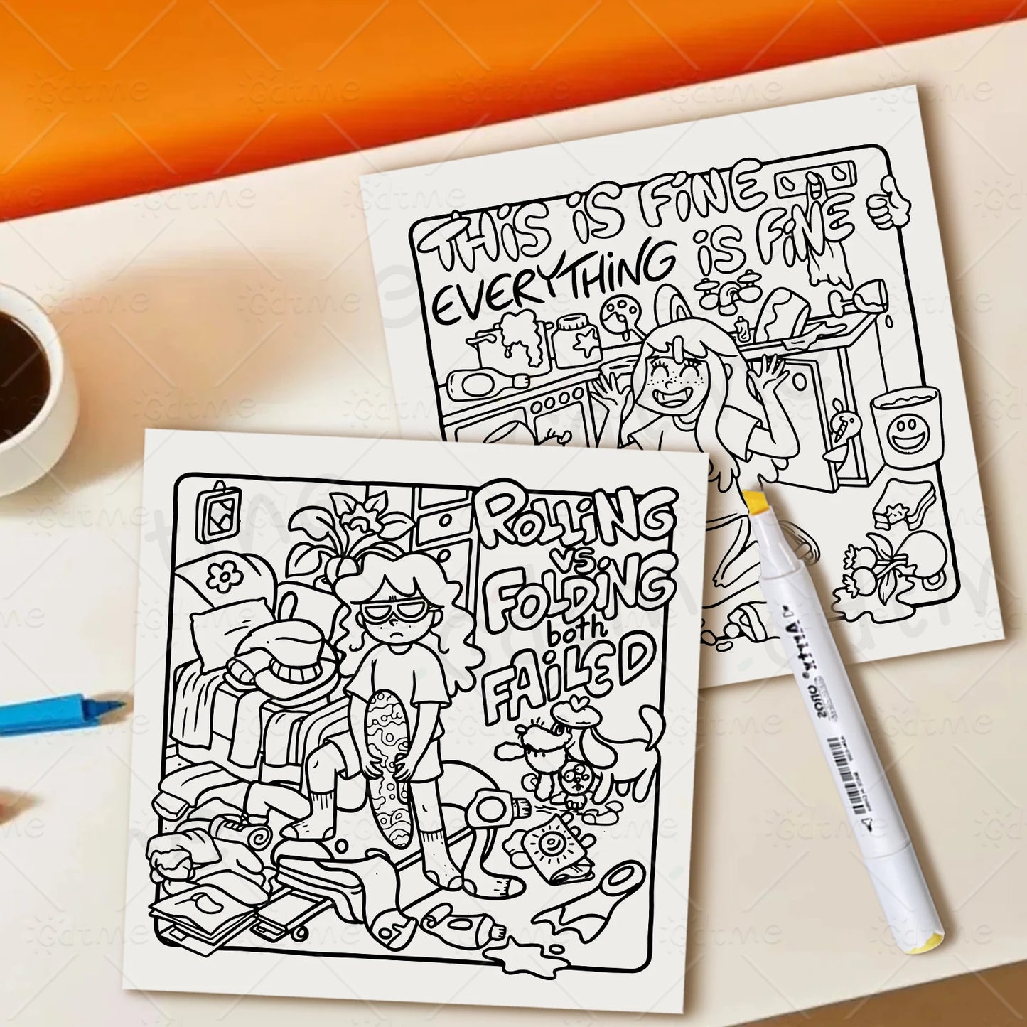 Stop Overthinking Coloring Book 24 Pages