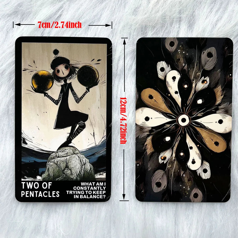 Shadow Tarot Cards set for personal growth featuring 80 reflection cards that encourage shadow work, deep reflection, nervous system regulation, and chronic stress relief.