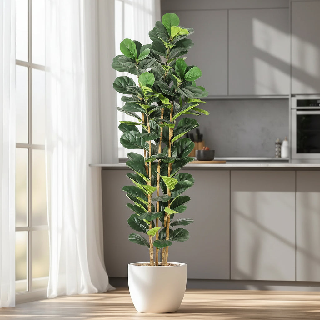 Tall artificial fiddle leaf fig tree (6FT–7FT) for calming home and office space